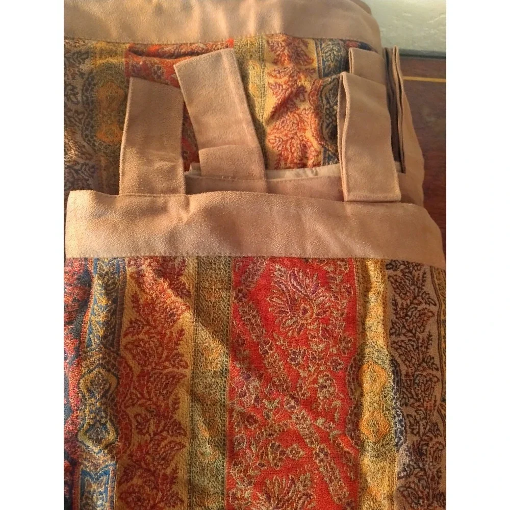 Rare Spiegel Home 100 % Wool Curtains Two Panels Floral Multicolor 40